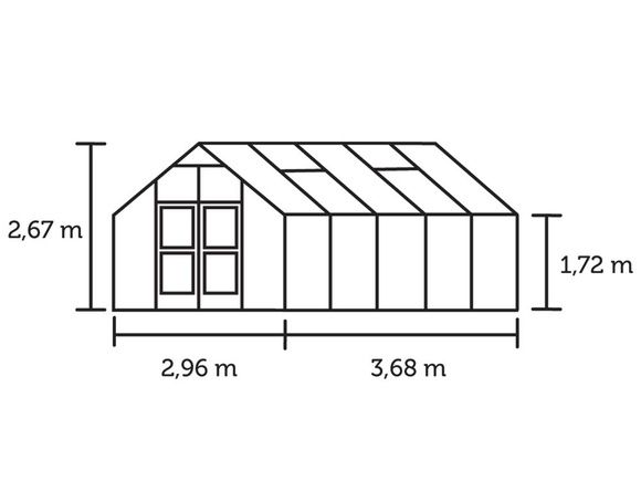 Теплица Juliana Premium Aluminium, ширина 2,96 метра